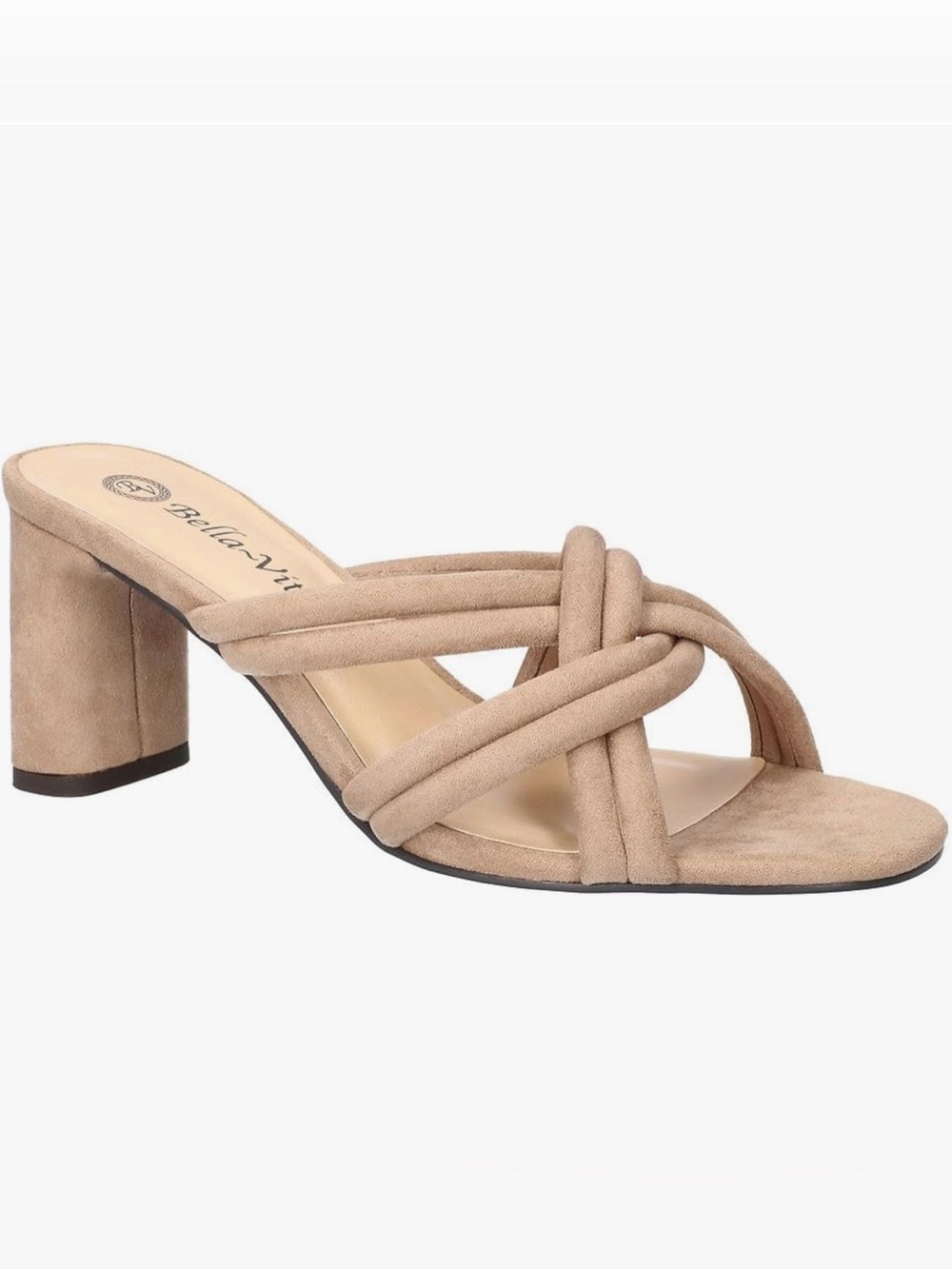 Brand New! Bella Vita Taupe Knotted Strap Block Heel Mule (Size: 9)